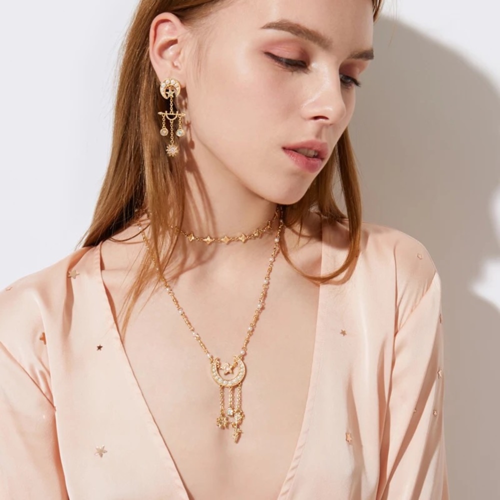 Moon star chic party earrings